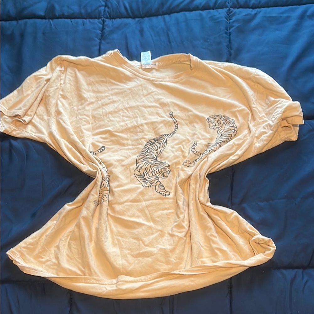 Tiger Print Beige Women's Top